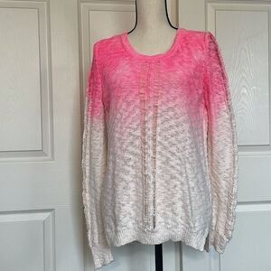 TopShop Neon Ombré Split Back Cotton Sweater, 8